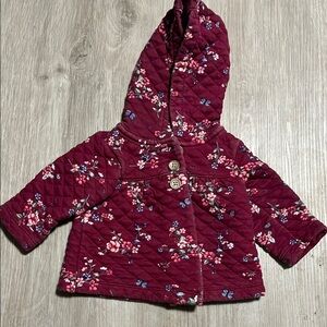 4/$20 Carters Floral Quilted Kids Jacket - Red size 3M